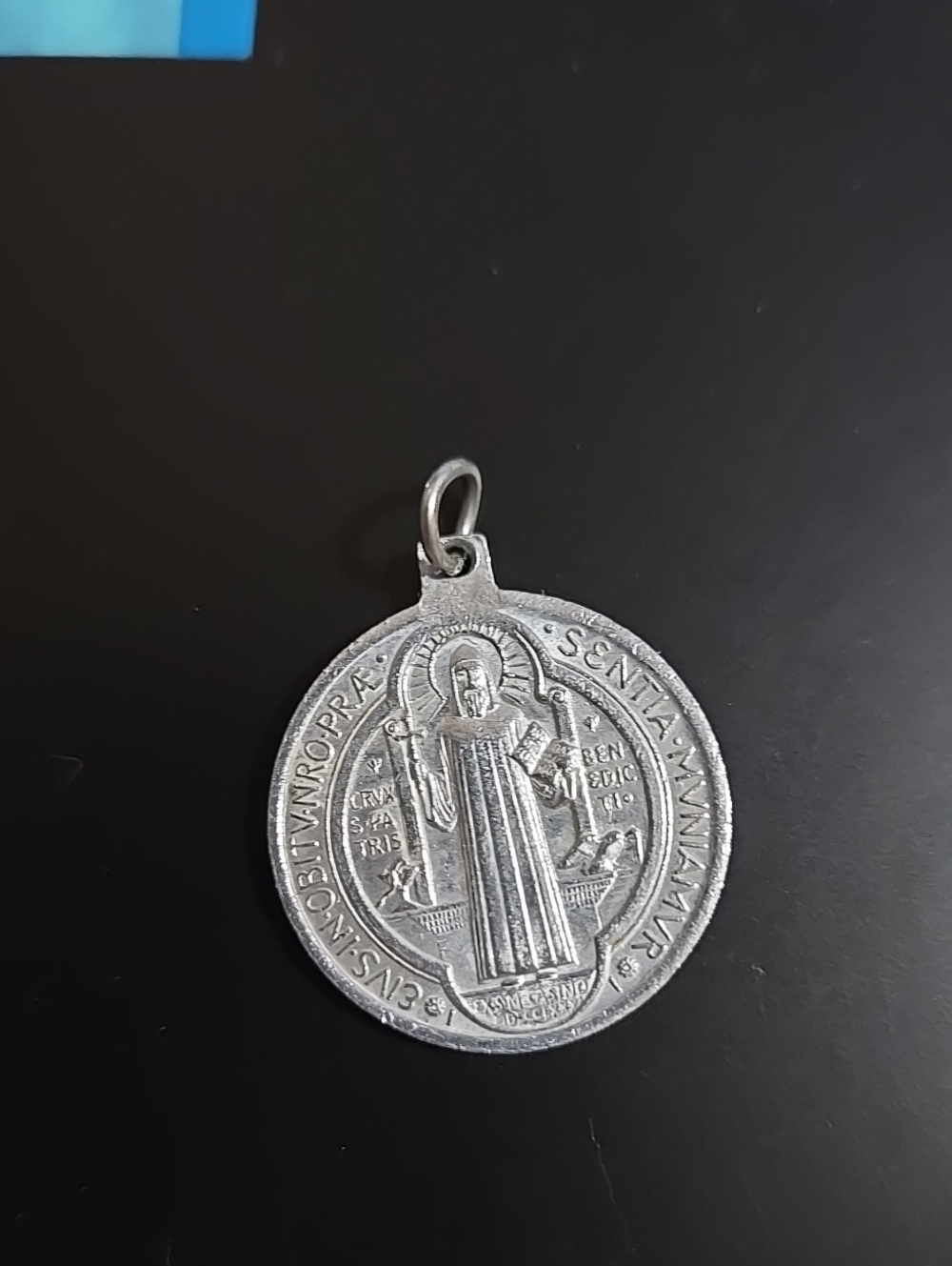 Silver Tone Saint Benedict Medal Pendant Unisex Faith Jewelry